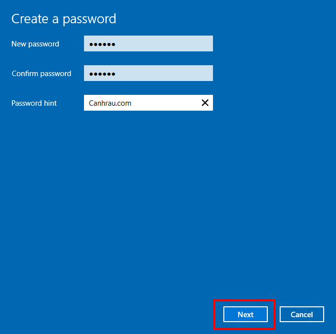 Cách đặt mật khẩu cho máy tính 3. desktop