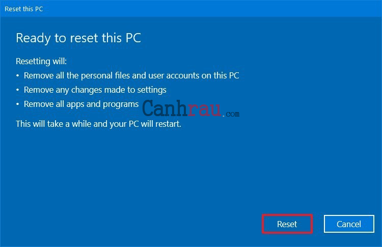 Cách reset máy tính trong Windows 10 hình 14