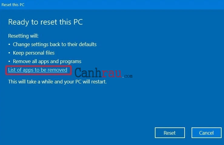Cách reset máy tính trên Windows 10 hình 15