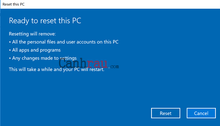 Cách reset máy tính trên Windows 10 hình 6