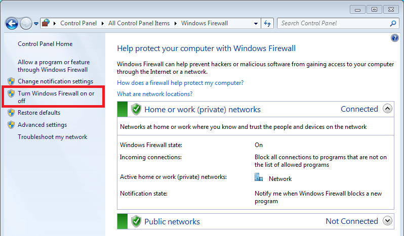 Cách tắt tường lửa Windows 7 Vista hình 1