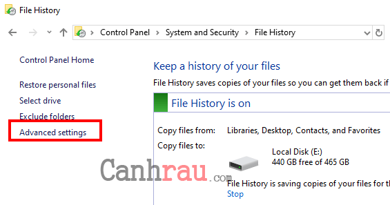Sử dụng bảng điều khiển để 3. xóa bộ lưu trữ hình ảnh
