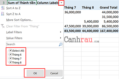 Hướng dẫn sử dụng Pivot Table trong Excel, Hình 9
