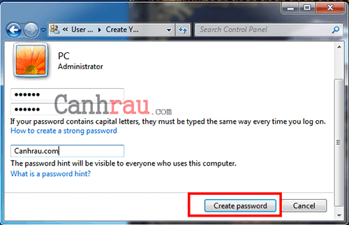 Hướng dẫn đặt Password máy tính để bàn hình 8