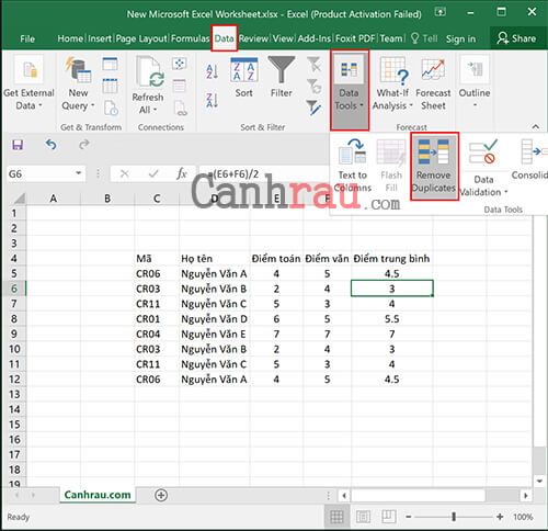 Lọc dữ liệu trùng nhau trong Excel bằng Remove Duplicate hình 3