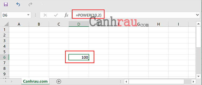 Công Thức Hàm Số Mũ, Bình Phương Trong Excel 2010, 2013, 2016, 2019