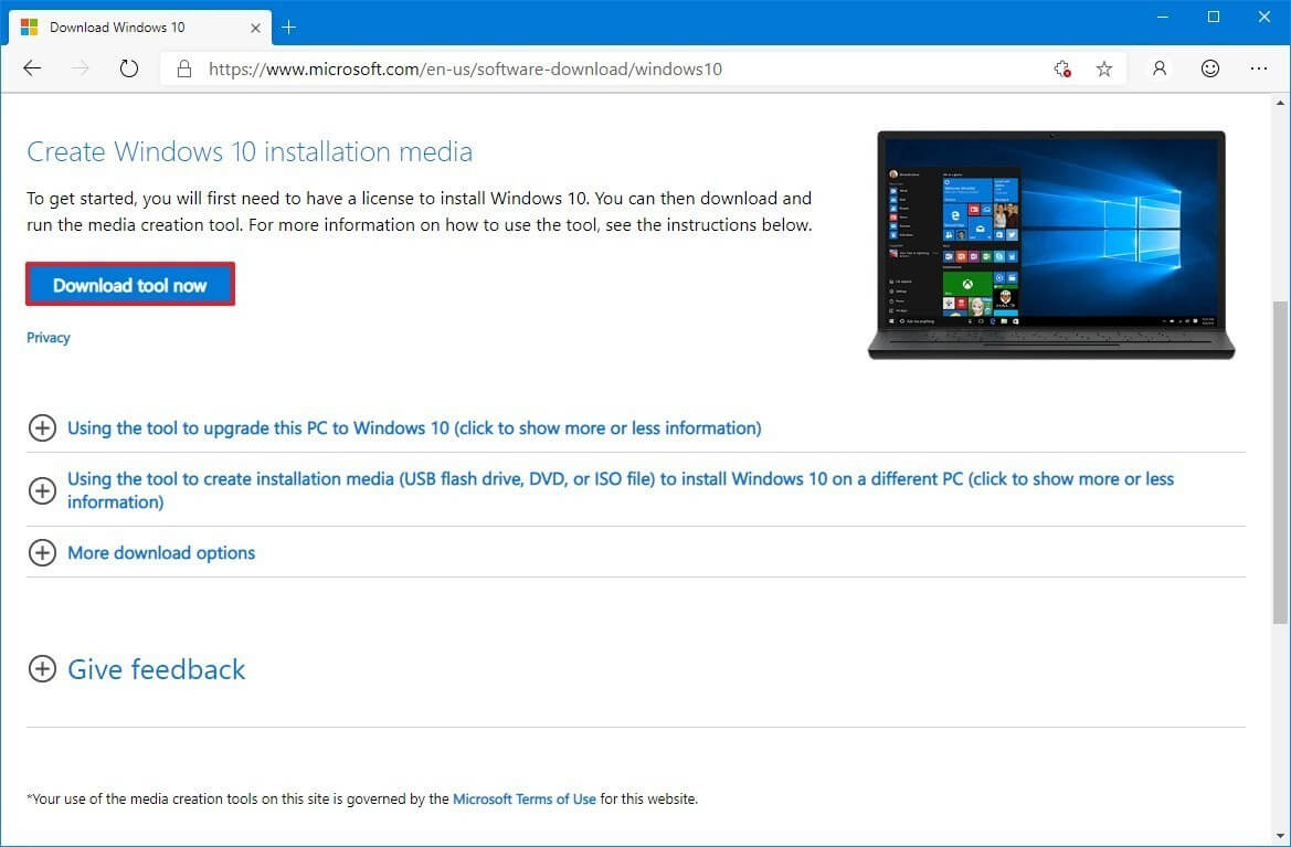 tạo usb boot Windows 10 bằng media creation tool hình 1