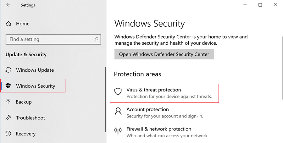 Vô hiệu hoá Windows Defender tạm thời bằng Settings 2