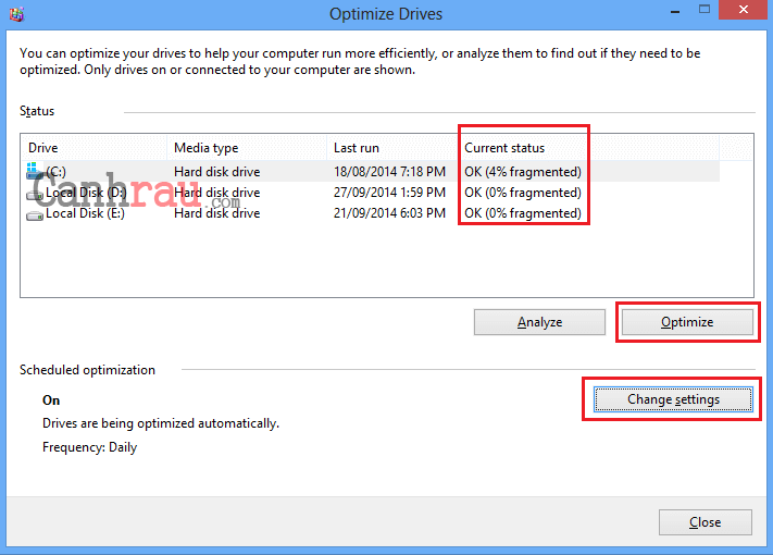 chống phân mảnh ổ cứng Windows 8 hình 2 chống phân mảnh ổ cứng Windows 8 hình 2