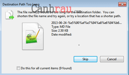 file tên dài the disk is write protected hình 2