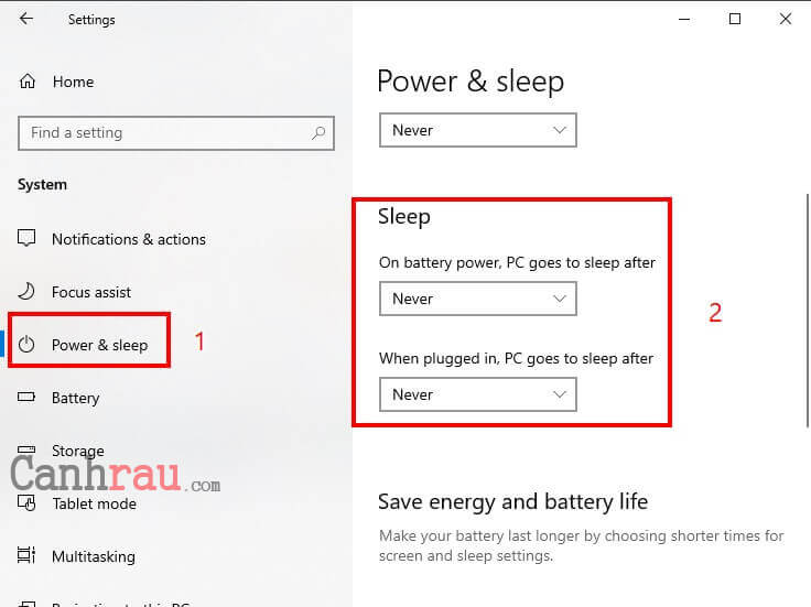 Tắt chế độ sleep khi gập màn hình Windows 10/7 hình 2