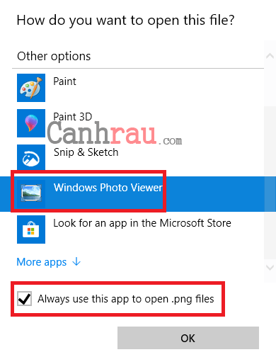 trình xem ảnh mặc định Windows photo viewer hình 4