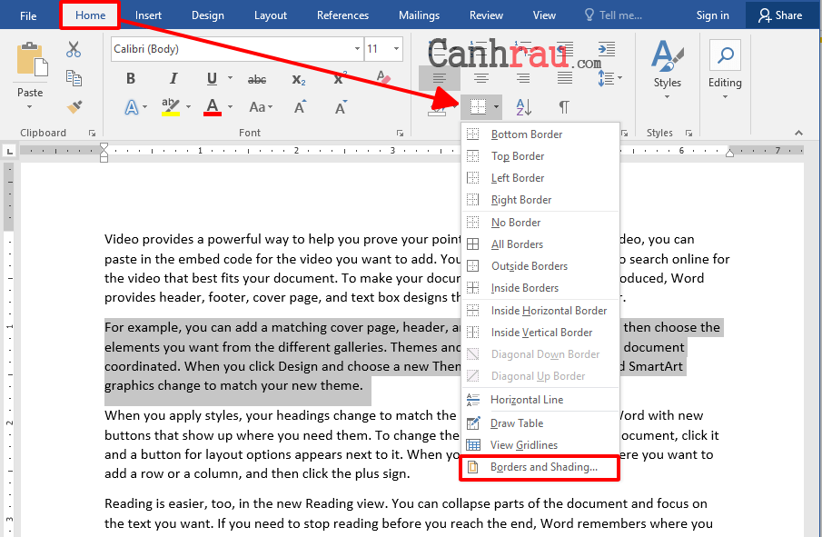 Cách tạo viền trong Microsoft Word hình 1
