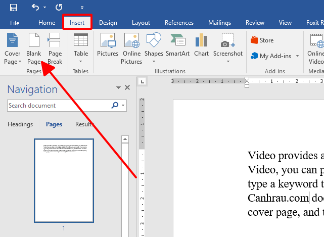 Cách Chèn Thêm Một Trang Mới Trong Microsoft Word | Canhrau.Com