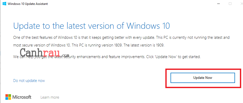 Cách update Windows 10 bằng Windows update assistant hình 2