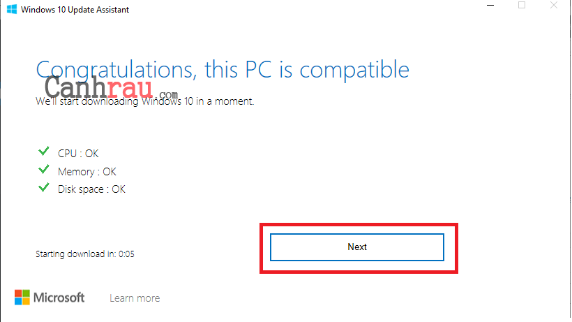 Cách update Windows 10 bằng Windows update assistant hình 3