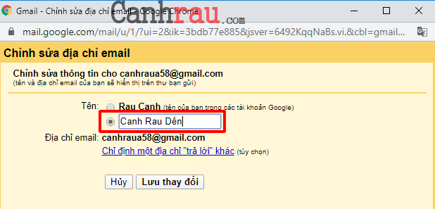 Cách đổi tên tài khoản gmail hình 7