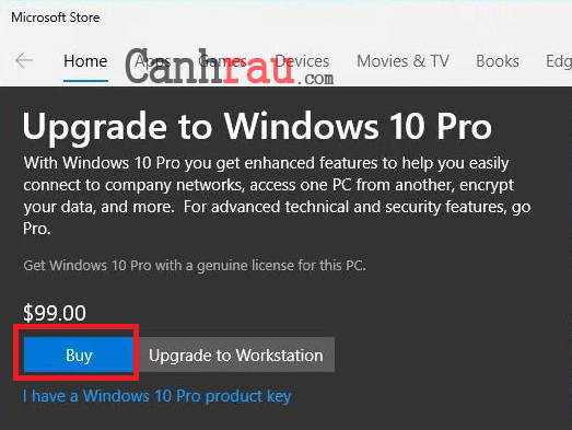 Cách nâng cấp Windows 10 home lên Windows 10 Pro hình 4