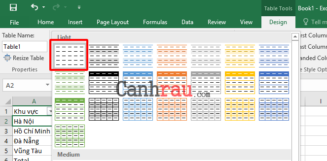 Hướng dẫn cách tạo bảng trong Excel (Excel Table) | Canhrau.com