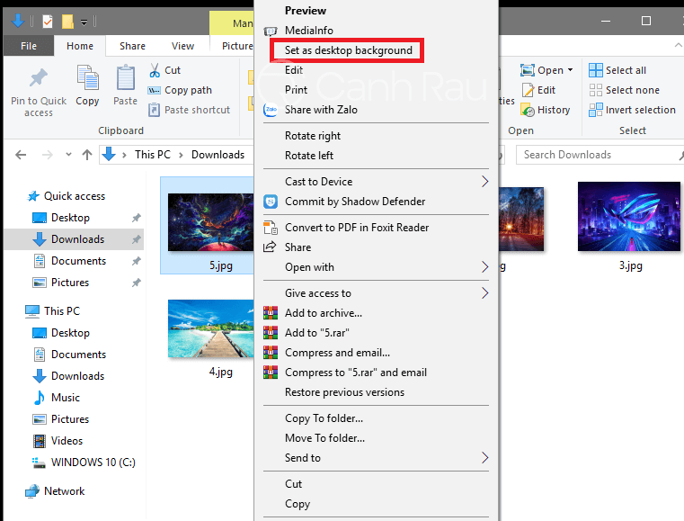 Cách thay đổi hình nền máy tính trên Windows 10