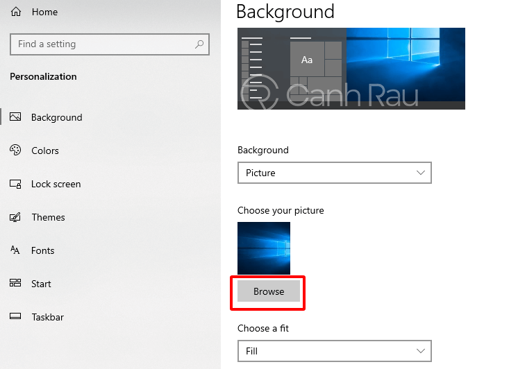 Cách thay đổi hình nền màn hình Windows 10 5
