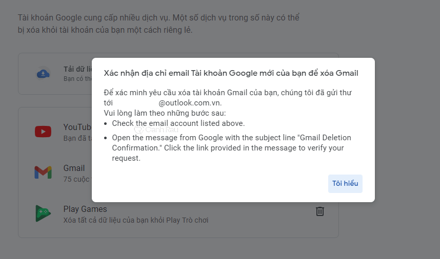 Hướng dẫn cách xóa tài khoản Gmail hình 6