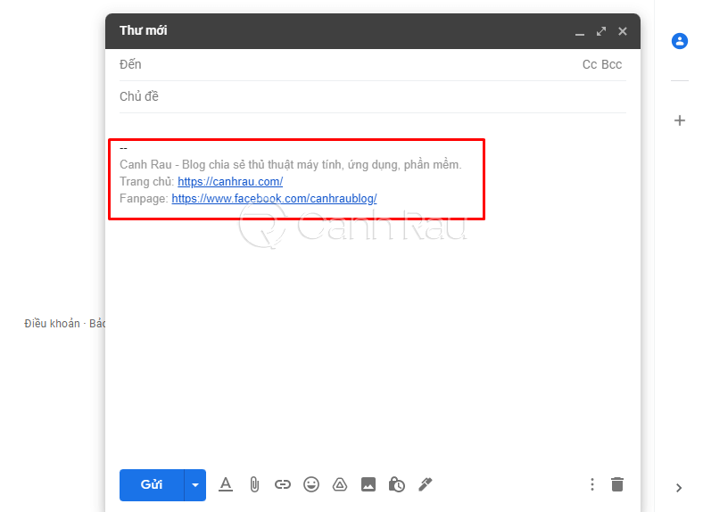 Hướng dẫn cách tạo chữ ký trong Gmail hình 7