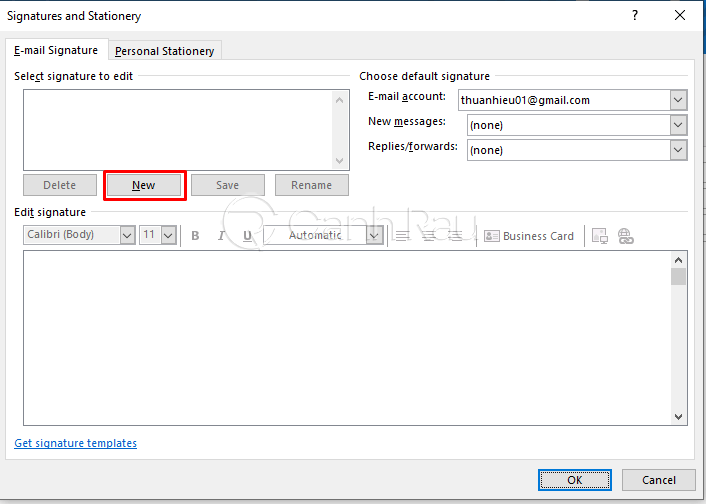 Hướng dẫn cách tạo chữ ký trong Outlook hình 3
