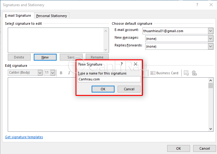 Hướng dẫn cách tạo chữ ký trong Outlook hình 4