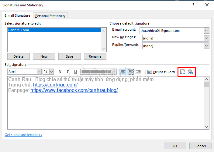 Hướng dẫn cách tạo chữ ký trong Outlook hình 6