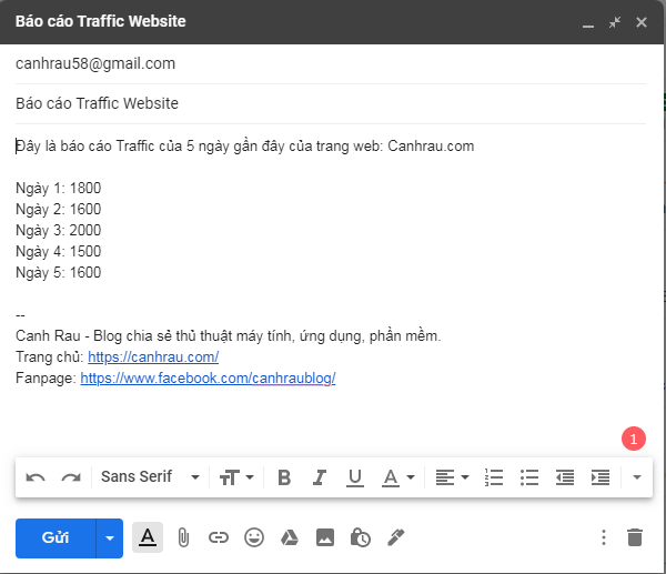 Hướng dẫn gửi mail bằng Gmail hình 5