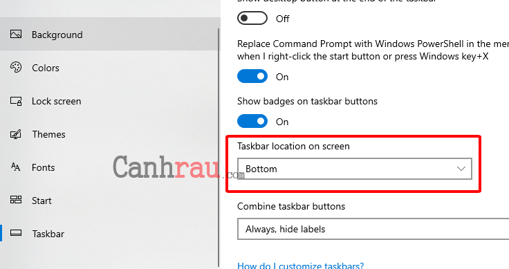Cách chỉnh thanh Taskbar trong Windows 10 hình 10