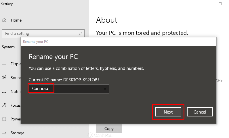 Cách đổi tên máy tính Windows 10 trong Hình 4