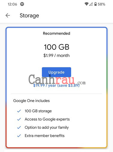 Cách mua thêm dung lượng cho Google Drive mới nhất hình 4