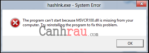 Cách sửa lỗi msvcr100.dll missing trên máy tính hình 1