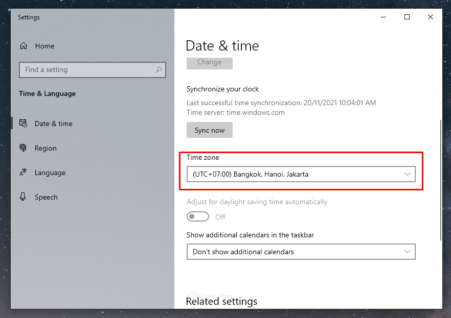 Hướng dẫn cách chỉnh ngày giờ trên Windows 10 hình 3