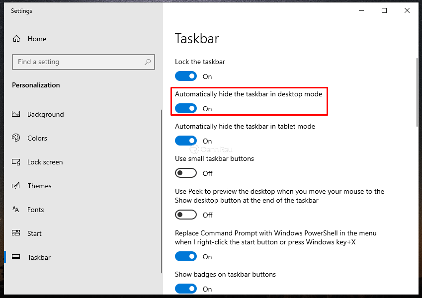 Cách chỉnh thanh Taskbar trên Windows 10 hình 2