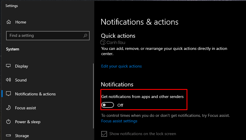 Hình 2 Hướng dẫn cách tắt thông báo Windows 10