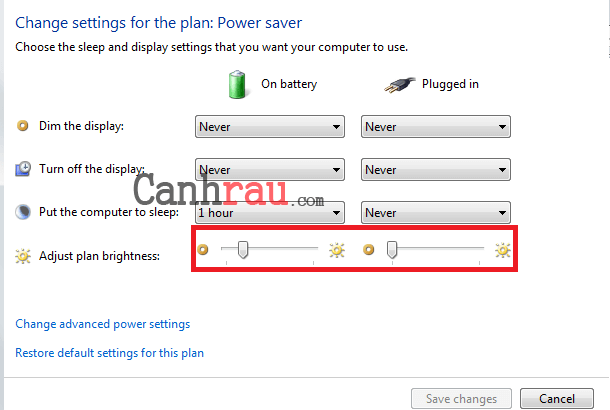 Hướng dẫn chỉnh độ sáng màn hình máy tính laptop Windows 7 hình 6