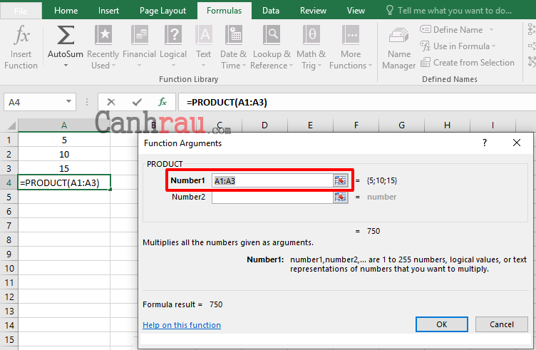 Cách sử dụng hàm nhân tích trong Excel Hình 4