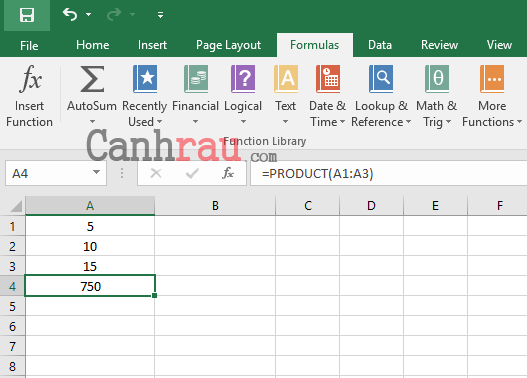 Cách sử dụng hàm nhân Product trong Excel hình 5