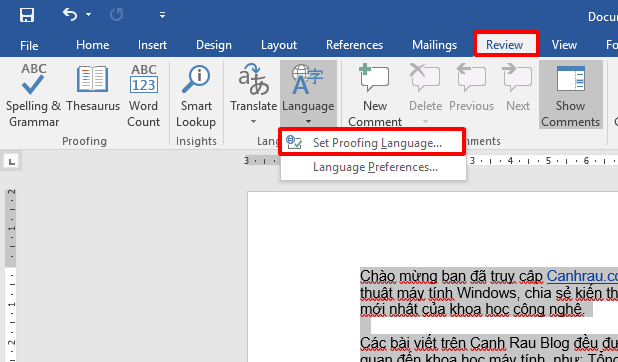 Cách xóa gạch đỏ gạch xanh trong Microsoft Word hình 3