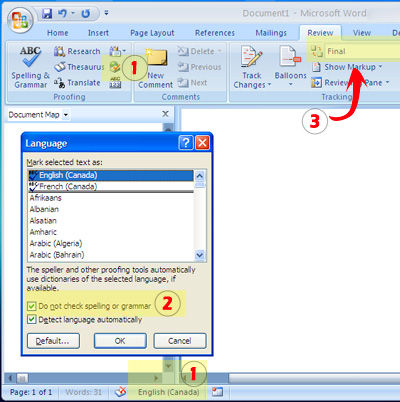 Cách xóa gạch đỏ gạch xanh trong Microsoft Word hình 6