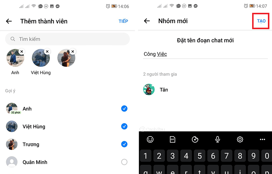 Hướng dẫn cách tạo nhóm chat trên Messenger hình 2