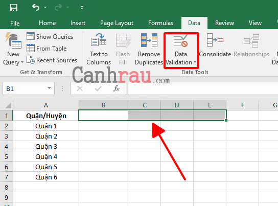 Tạo danh sách thả xuống trong Excel hình 7