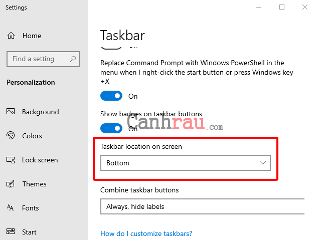 Cách ẩn đi thanh công cụ Taskbar trên Windows 10 hình 4