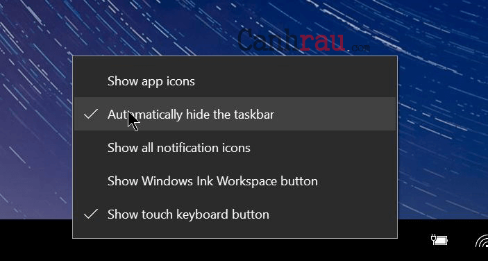 Cách ẩn đi thanh công cụ Taskbar trên Windows 10 hình 5