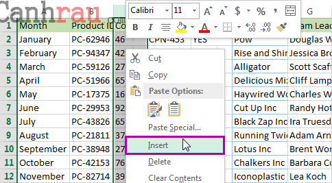 cách chèn thêm cột trong Excel hình 2