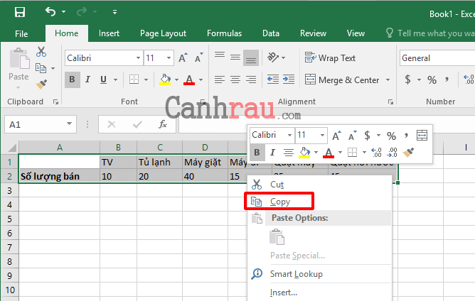 Cách chuyển hàng thành cột trong Excel hình 1
