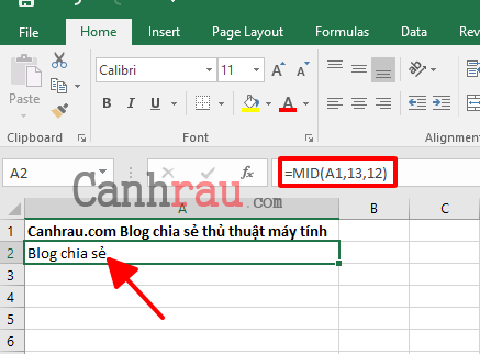 Cách sử dụng hàm MID trong Excel hình 3